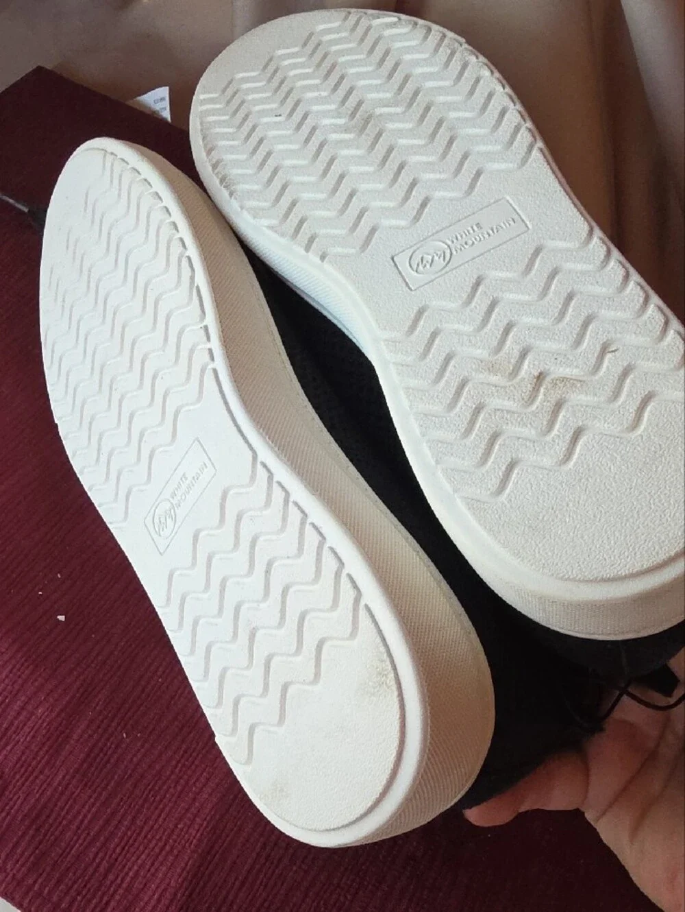 White Mountain Women's Black Knit Slip On Lace-Up Sneakers Sz 10 Durable Comfort